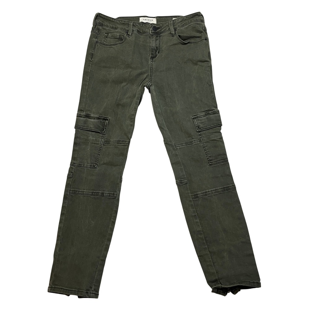PacSun Cargo Pants Womens 28‎ Green Low-Rise Skinniest Utility 860BT169144